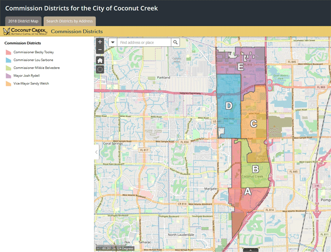 Coconut Creek Commission Districts Coconut Creek Commission Districts
