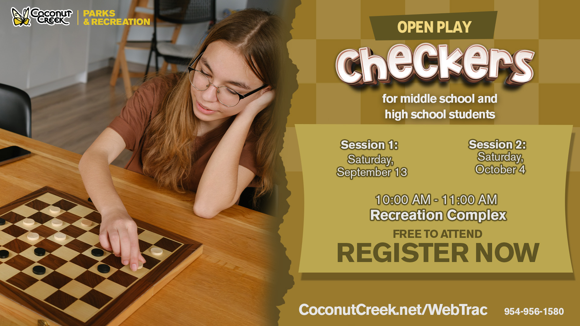 Coconut Creek Open Play Checkers