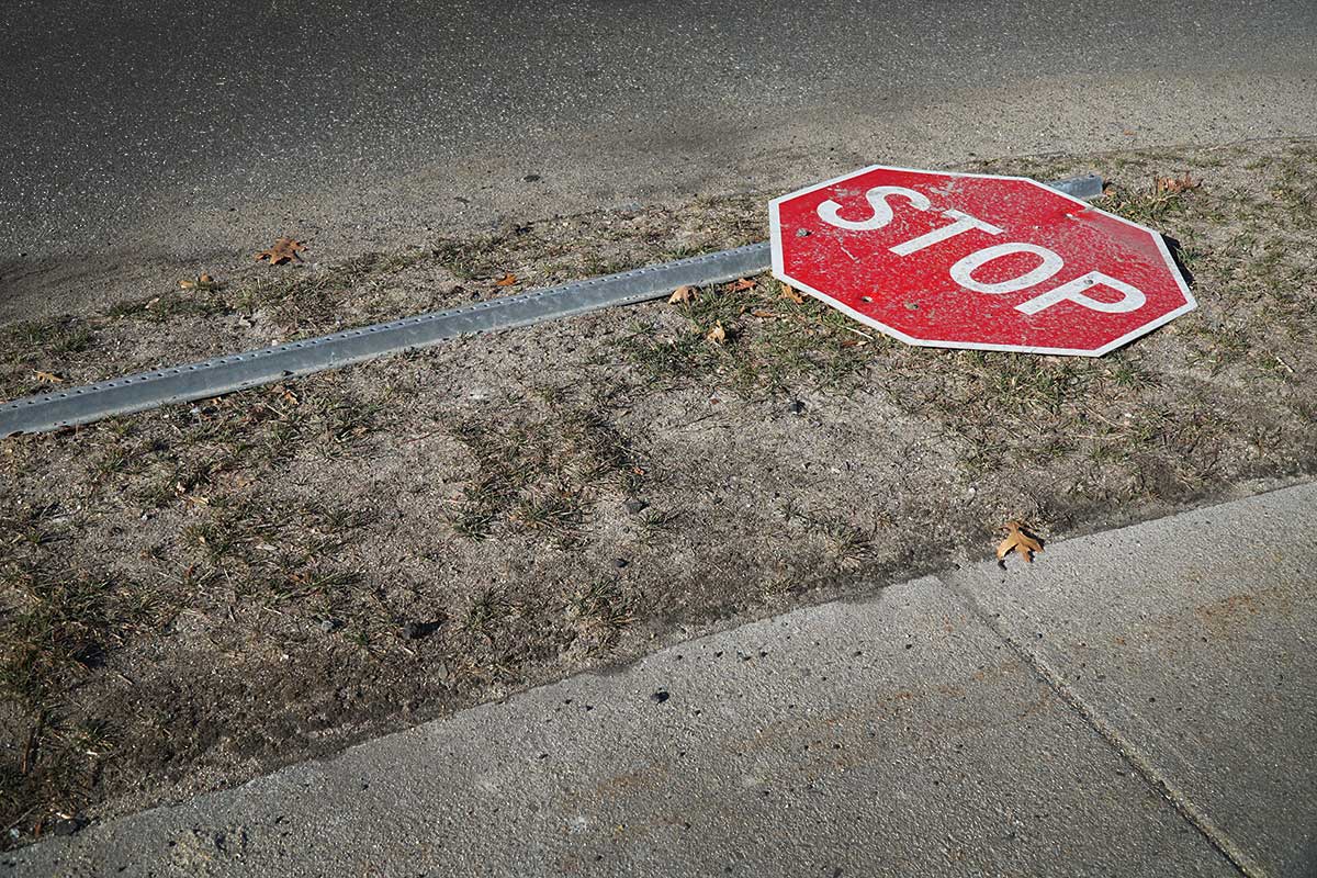 Damaged Road Sign